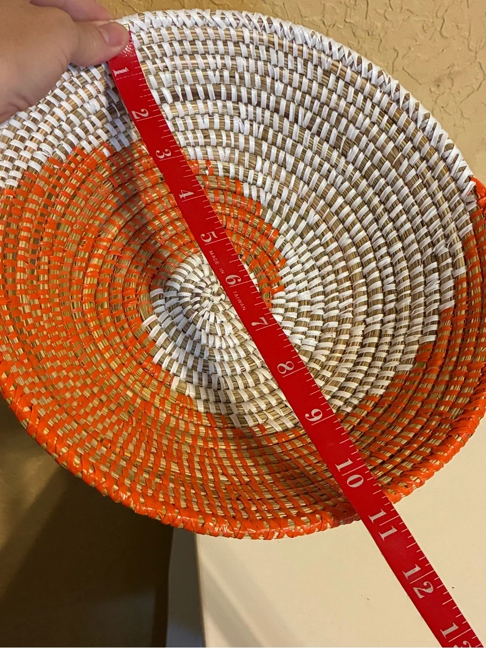 Handwoven African Fele Wall Basket Made In Senegal From Natural Fibers & Plastic